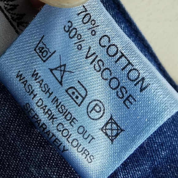 Vintage 90s denim button front circle midi skirt uk 14 - Picture 5 of 8